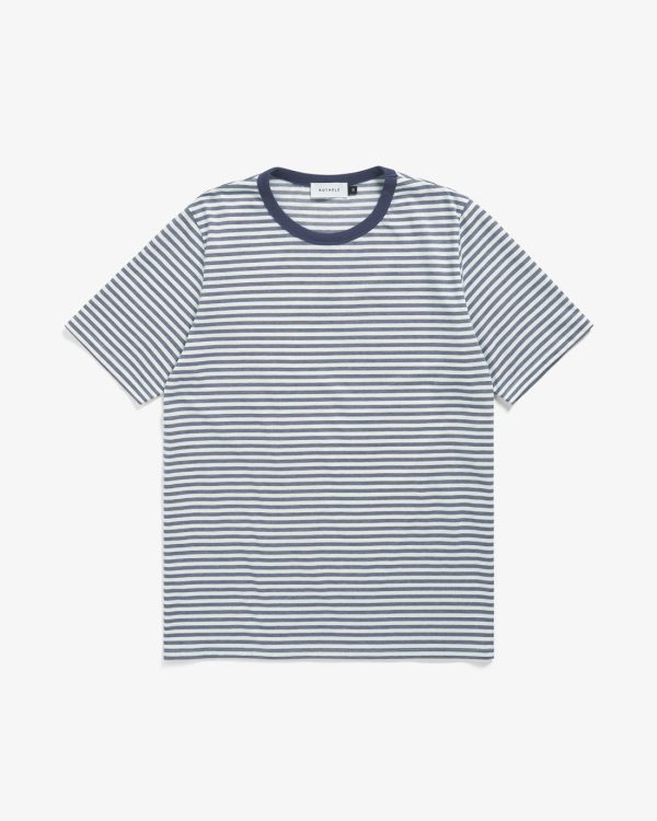 Gestreiftes T-Shirt Bio Baumwolle - Blau Online-Verkauf
