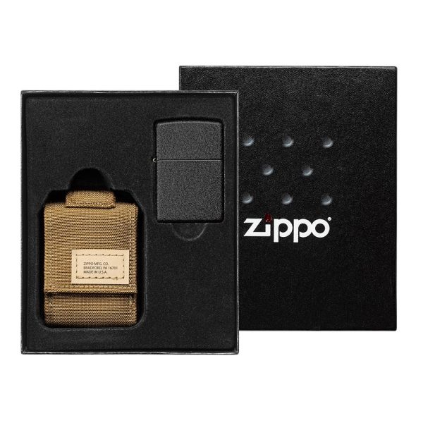 Tactical Pouch and Black Crackle® Windproof Lighter Gift Set Im Angebot