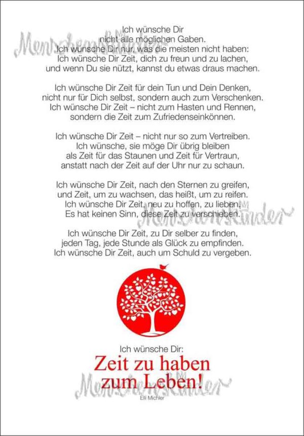 Klappkarte - Zeit zu haben zum Leben! Online-Schn?ppchen