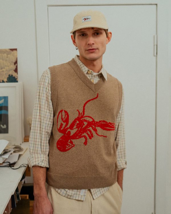 Lobster Strick Weste Recycelte Wolle - Braun Zu verkaufen – Bild 2